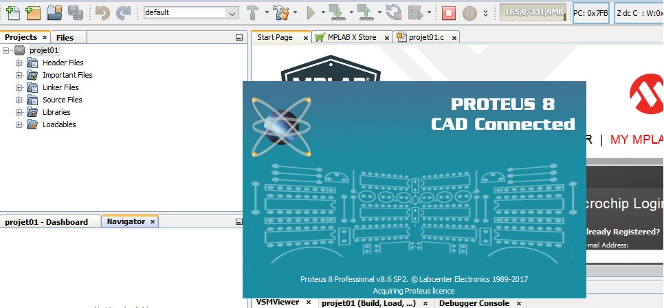 connexionmplabproteus