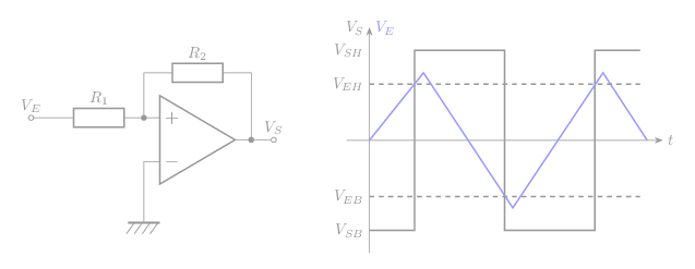 comparateur hysteresis non inverseur